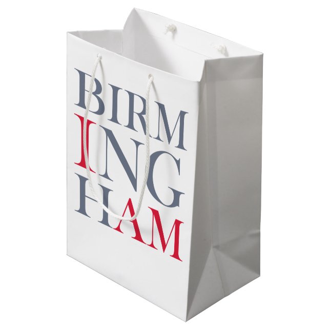 Ich bin Birmingham-Geschenk-Tasche Mittlere Geschenktüte (Vorderseite Schrägansicht)