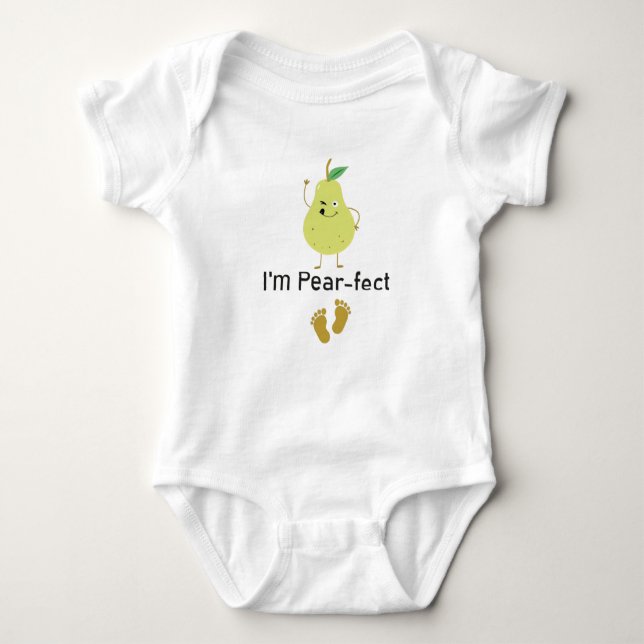 Ich bin Birnenfekt, Baby Fruit Gift Funny Niedlich Baby Strampler (Vorderseite)