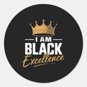 Ich bin Black Excellence Black History Afro Motiva Runder Aufkleber