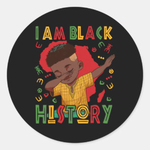 Ich bin Black History Boy Black History Month Runder Aufkleber