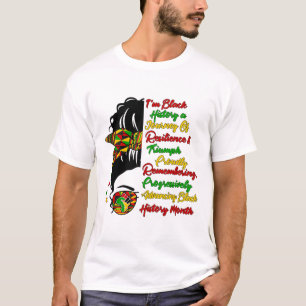 Ich bin Black History Messy Bun Black Queen Afro G T-Shirt