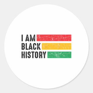 Ich bin Black History Monat Girl Retro Groovy Runder Aufkleber