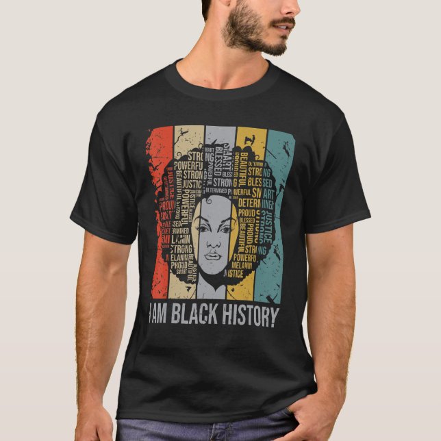 Ich bin Black History Monat stolz gesegnet mächtig T-Shirt (Vorderseite)