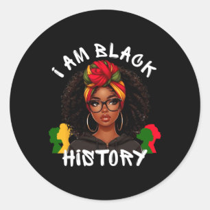 Ich bin Black History Montag Afrikanische Amerikan Runder Aufkleber
