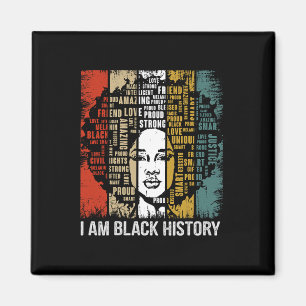 Ich bin Black History Month 2024 Frauen Mädchen Sc Magnet