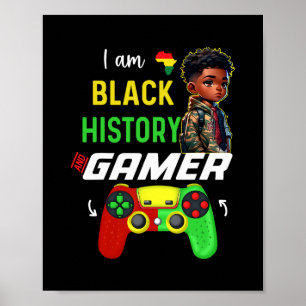 Ich bin Black History Month Gamer Afroamerikanisch Poster