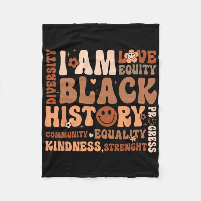 Ich bin Black History Month Gemeinschaft Gleichhei Fleecedecke (Vorderseite)