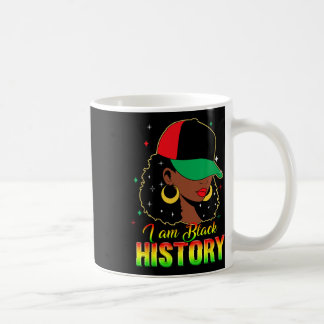 Ich bin Black History Month Loc'd Mädchen Schwarze Kaffeetasse