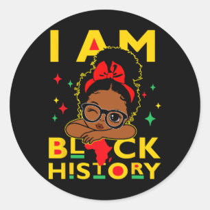 Ich bin Black History Shirt für Kinder, die schwar Runder Aufkleber