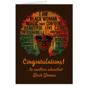 Ich bin Black Woman Brown Abschluss Card
