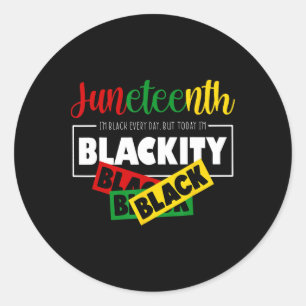 Ich bin Blackity Black Juneteenth 1865 Vorfahren M Runder Aufkleber