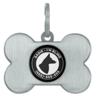 Ich bin Blind Black Dog W/ Pricked Ears & Closed E Tiermarke