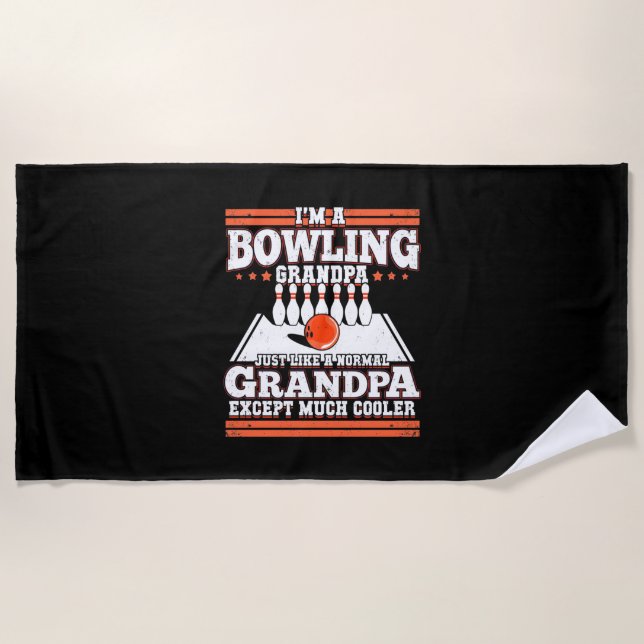 Ich bin Bowling Opa Strandtuch (Vorderseite)