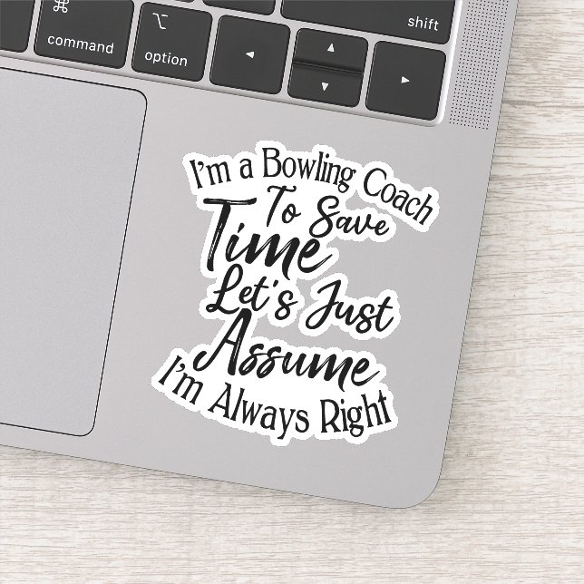 Ich bin Bowling-Trainer, um Zeit Retten. Nehmen wi Aufkleber (Detail)