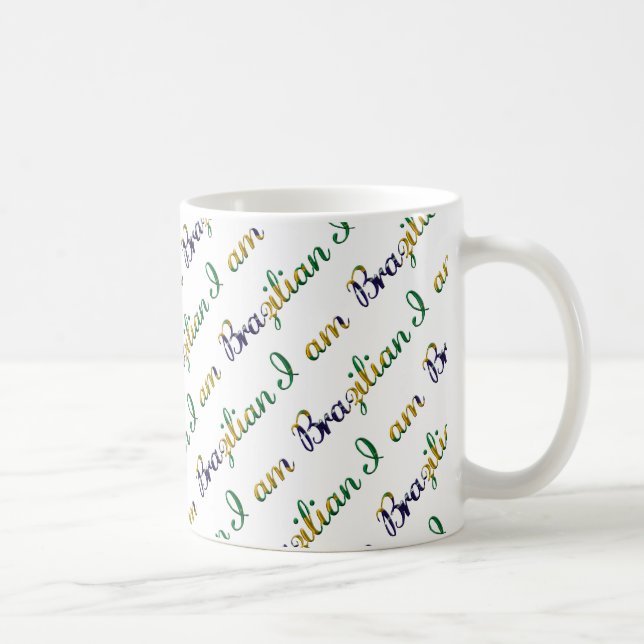 Ich bin brasilianisches Country Pride Typografy Pa Kaffeetasse (Rechts)