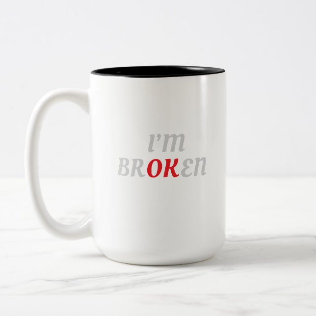Ich bin BROKEN Coffee Tasse Cup traurig (Links)