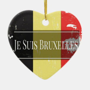 Ich bin Brüssel (Je Suis Bruxelles) Keramikornament