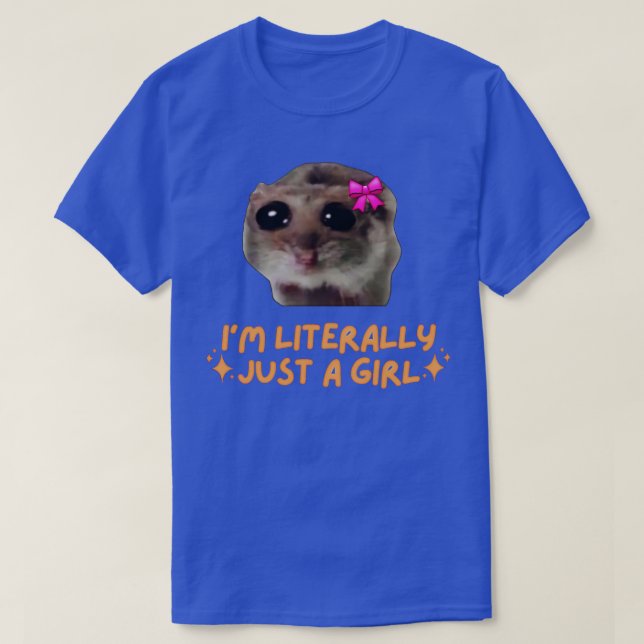 Ich bin buchstäblich nur ein Girl Sad Hamster T-Shirt (Design vorne)