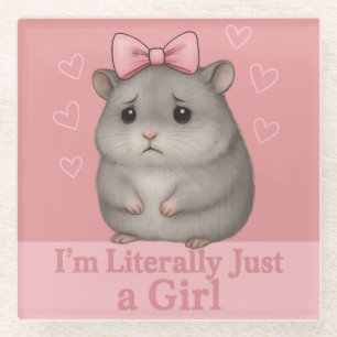 Ich bin buchstäblich nur ein trauriges Hamster-Mäd Glasuntersetzer
