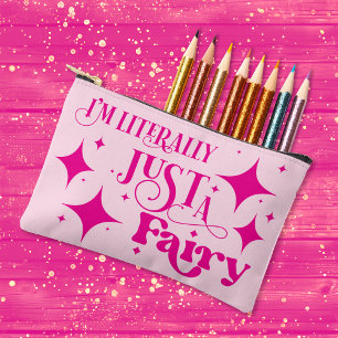 Ich bin buchstäblich nur eine Feen-Pink-Typografie Zubehörtasche