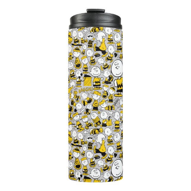 Ich bin Charlie Brown Pattern Thermosbecher (Vorderseite)