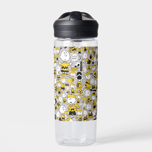 Ich bin Charlie Brown Pattern Trinkflasche (Vorderseite)