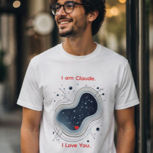 Ich bin Claude. Ich liebe dich. Abstract AI Herz T T-Shirt
