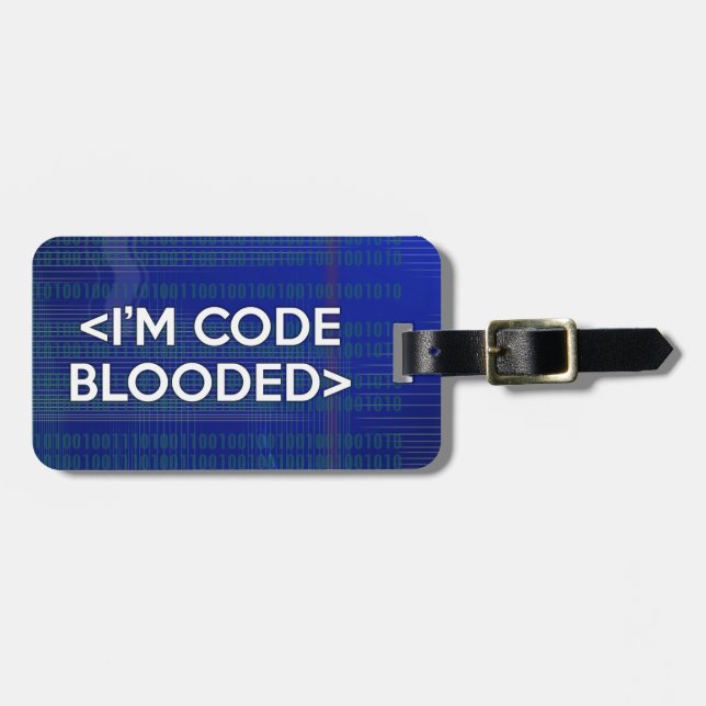 ICH BIN CODE-SÜCHTIG GEPÄCKANHÄNGER (Vorderseite horizontal)