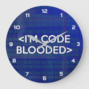 ICH BIN CODE-SÜCHTIG GROßE WANDUHR