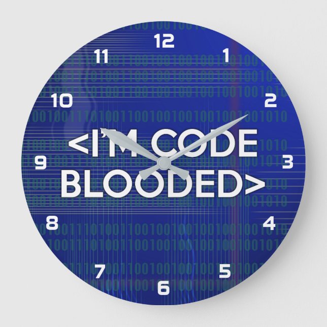 ICH BIN CODE-SÜCHTIG GROßE WANDUHR (Vorderseite)