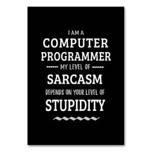 Ich bin Computerprogrammiererin Tischnummer