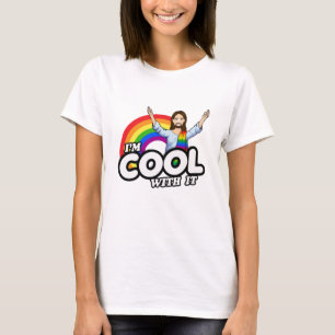 Ich bin Cool damit - Regenbogen Jesus T-Shirt