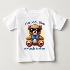Ich bin Cooler Teddy Bär mit Blue Bow, anpassbar Baby T-shirt
