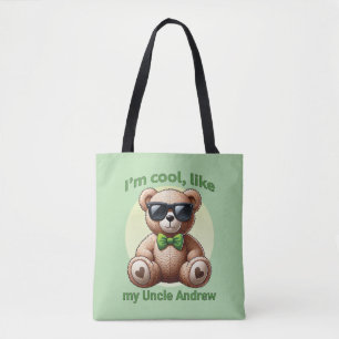Ich bin Cooler Teddybär mit einem grünen Bow, der