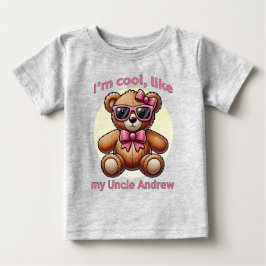 Ich bin Cooler Teddybär mit rosa Bow, anpassbar Baby T-shirt