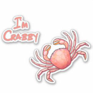 Ich bin Crabby Crustacean Cutout Aufkleber