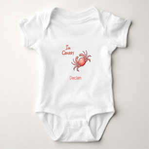 Ich bin Crabby Crustacean Personalisierter Babynam Baby Strampler