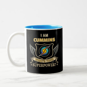 Ich bin CUMMINS, was ist deine Superkraft Zweifarbige Tasse