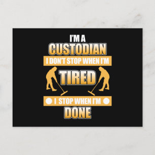 Ich bin Custodian-Schulmeister Janitor Wertschätzu Postkarte
