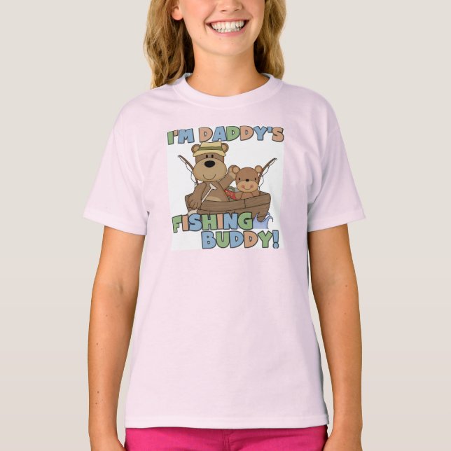 Ich bin Daddy's Fishing Buddy T - Shirt und Gesche (Vorderseite)