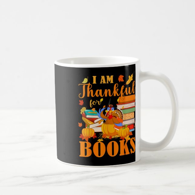 Ich bin dankbar für Bücher Fall Librarian Funny Da Kaffeetasse (Rechts)
