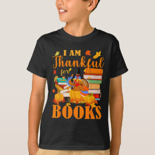Ich bin dankbar für Bücher Fall Librarian Funny Da T-Shirt