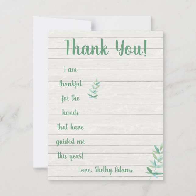 Ich bin dankbar für die Hände, die mich geleitet h Einladung (Vorderseite)