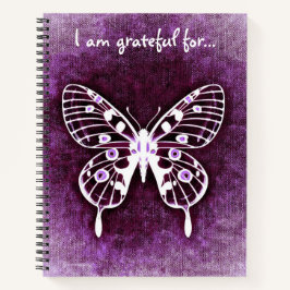 Ich bin dankbar für Lila Butterfly Large Notebook Notizbuch