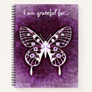 Ich bin dankbar für Lila Butterfly Large Notebook Notizbuch
