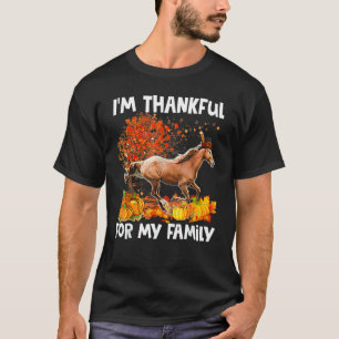 Ich bin dankbar für meine Familie Pferd Kürbis Her T-Shirt