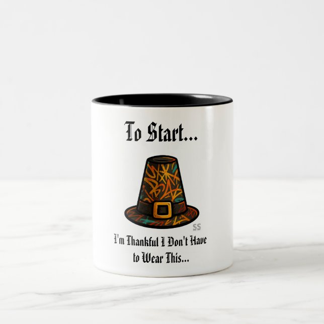 Ich bin dankbar/GPH Zweifarbige Tasse (Mittel)
