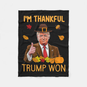 Ich bin dankbar Trump gewinnt Erntedank Türkei Tru Fleecedecke