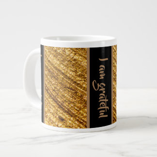 Ich bin dankbare Tasse Gold Brown Design