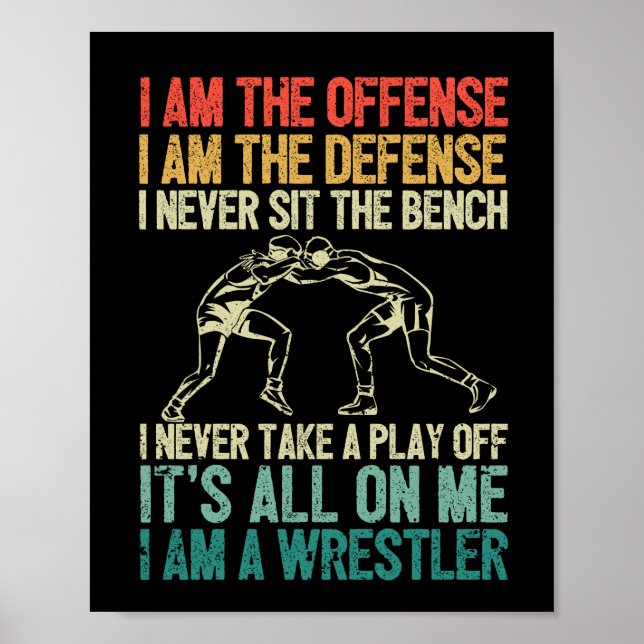 Ich bin das beleidigende Wrestler-lustige Wrestlin Poster (Vorne)